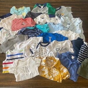 Baby Clothes Bundle 26 pieces Onesies, Pants, Sleepers 3-6M Mix Brands & Prints